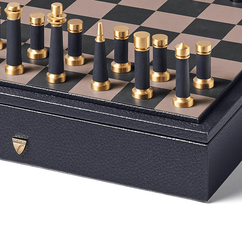 Luxe Chess Set, L30 x W30cm, NavyPebble