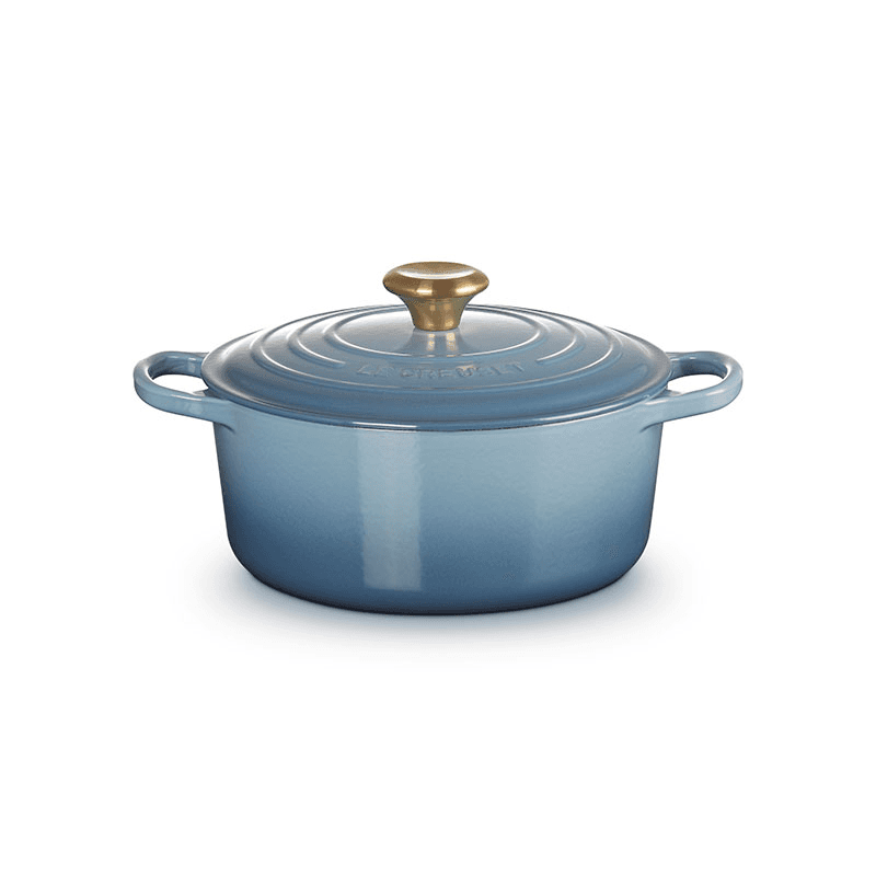 Signature Cast Iron Round Casserole, 28cm, Chambray