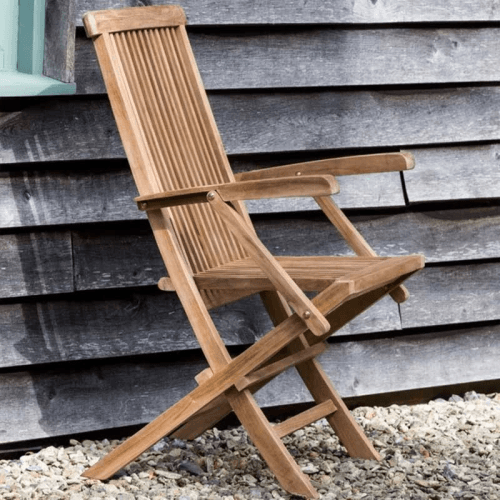 Image showing the Snapdragon Folding Stacking Carver Chair, Teak product.
