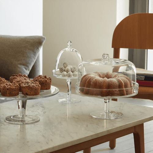 Image showing the Serve Glass Dome and Stand, D15cm, Clear product.