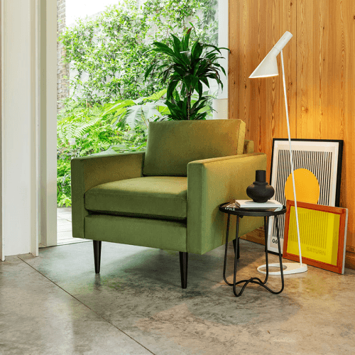 Image showing the Model 01 Velvet Armchair, Vine product.