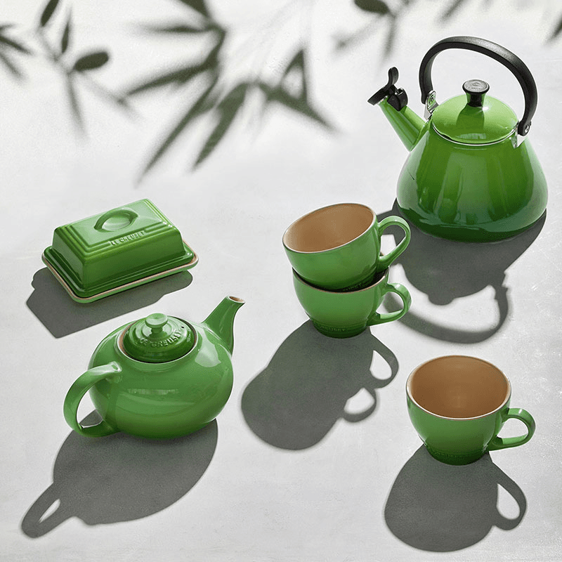 Stoneware Butter Dish, Bamboo Green