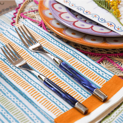 Image showing the Lines & Dots Set of 6 Napkins, 50 x 50cm, Mutli product.