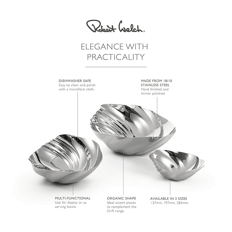 Cascade Dish, D28.5 x H12cm, Stainless Steel