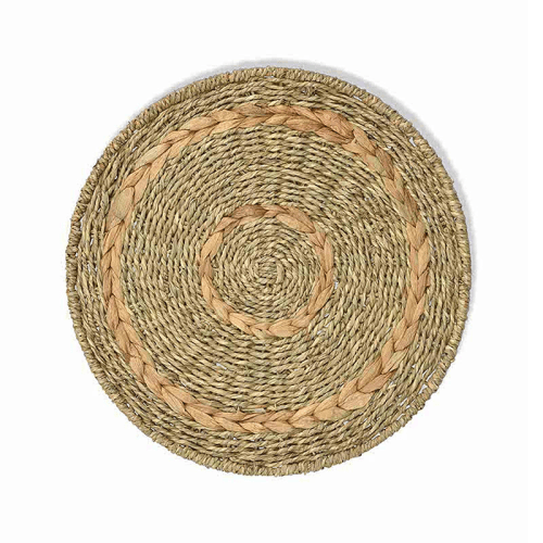 Image showing the Bayford Set of 4 Woven Placemats, D35cm, Natural product.