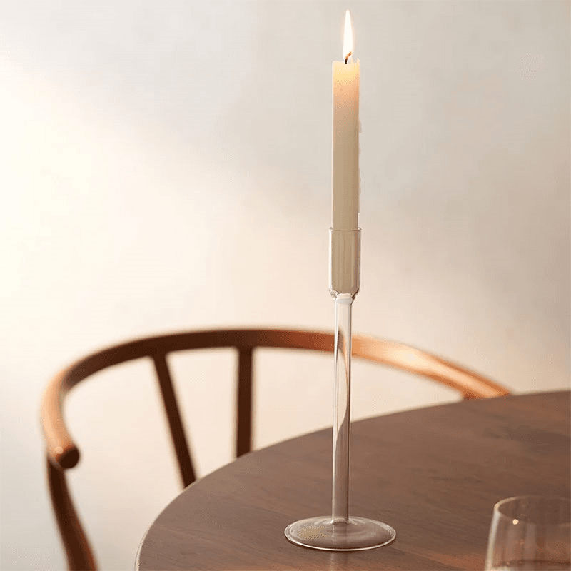 Stanley Dinner Candlestick, H24cm, Clear