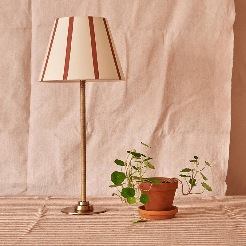 Hum London Stripe Lampshade, 40cm, Rust