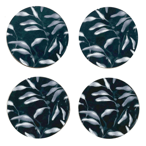 Image showing the Amongst Set of 4 Coasters, D10cm, Black Navy product.