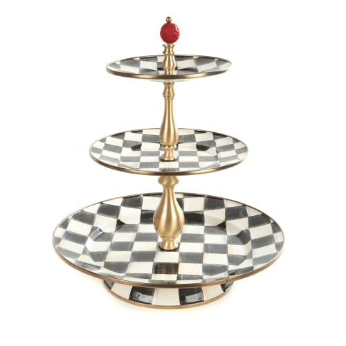 Image showing the Courtly Check 3 tier sweet stand, 31 x 36cm, enamel product.