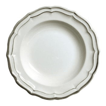 Gien- Filet Taupe, Soup Plate, Set of 4