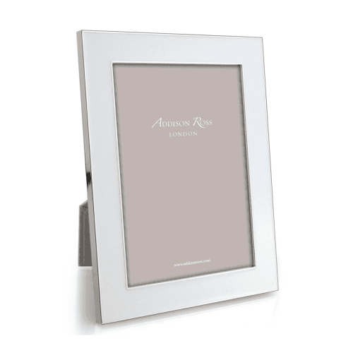 Image showing the Enamel Range Photograph frame, 5 x 7" with 24mm border, White With Silver Plate product.