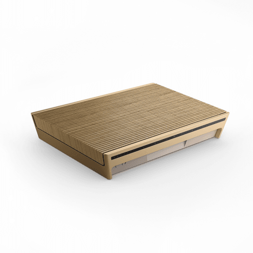 Image showing the Beosound Level Portable Speaker, Gold Tone & Light Oak product.