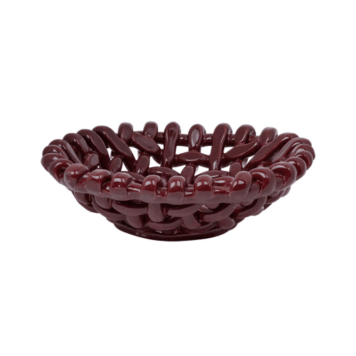 Image showing the Juicy Basketweave Bowl, D31cm, Burgundy product.