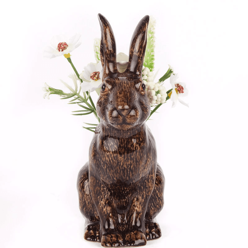 Hare Bud Vase, H11.5cm, Brown