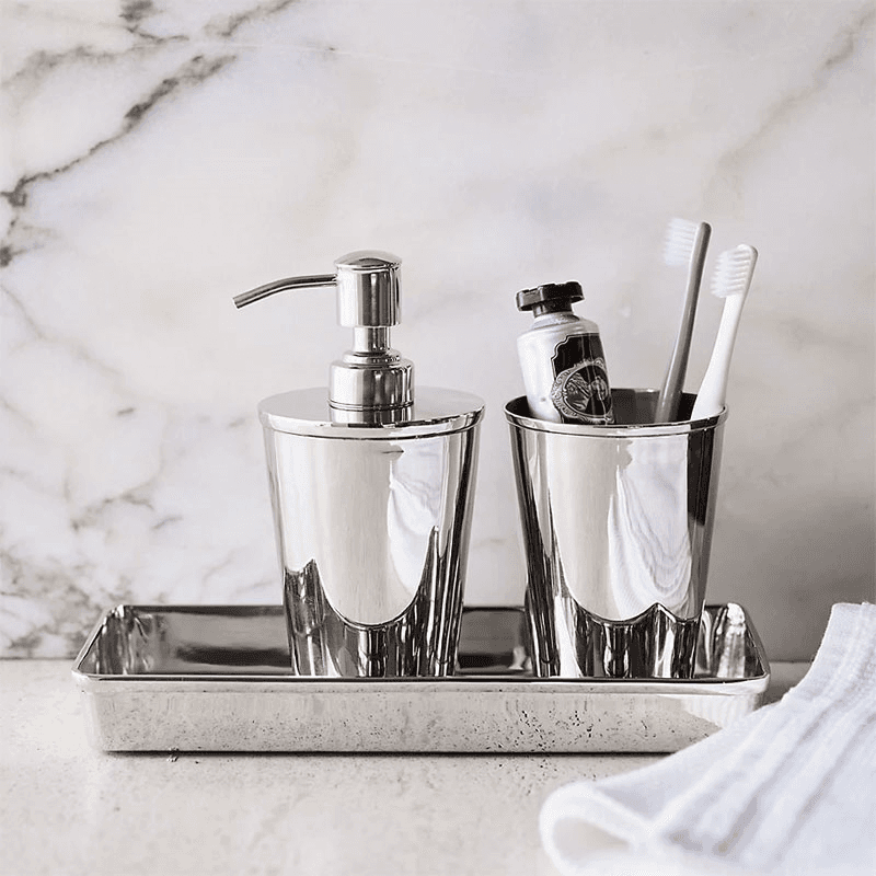 Brass Soap Dispenser, 450ml, Silver