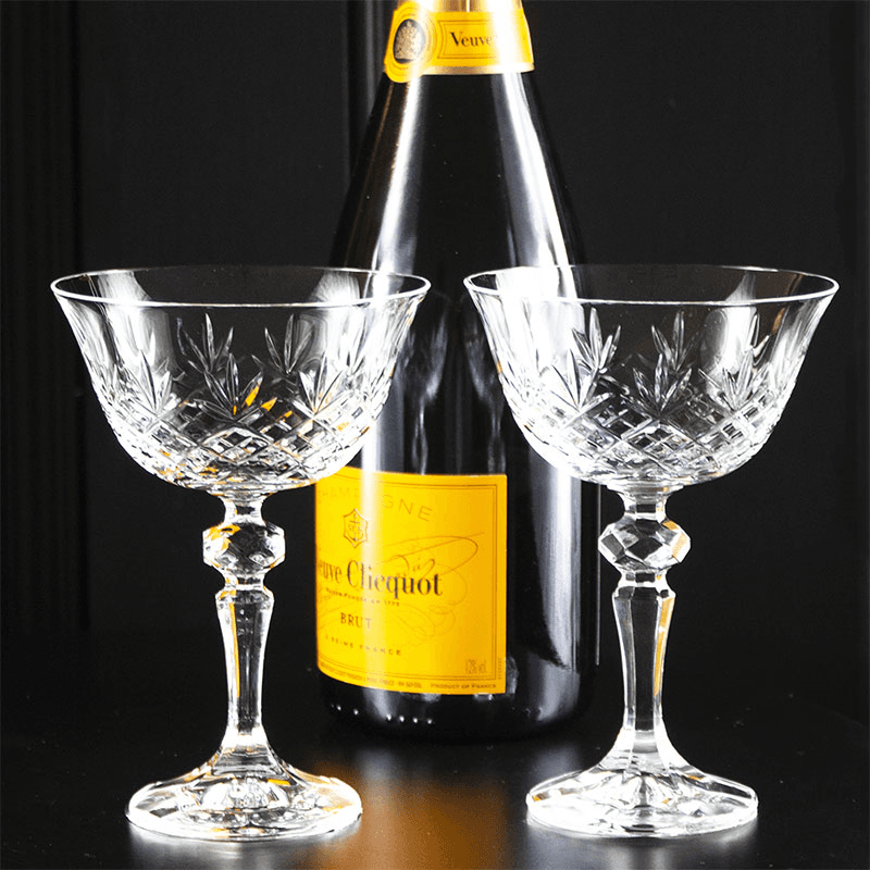 Edinburgh Set of 2 Champagne Coupes, 180ml, Clear