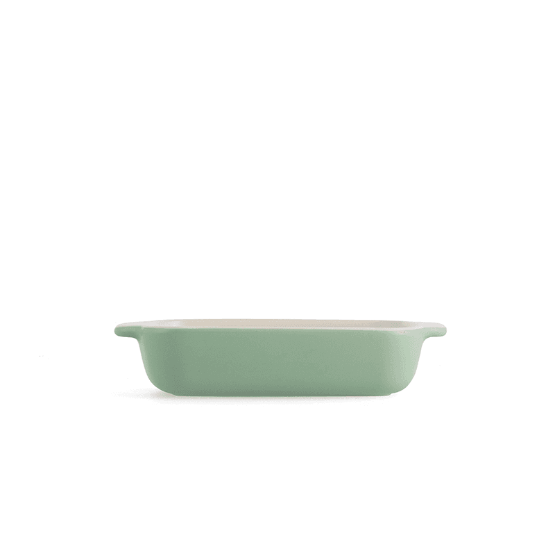 Stoneware Dish with Bamboo Lid, 20cm, Pistachio