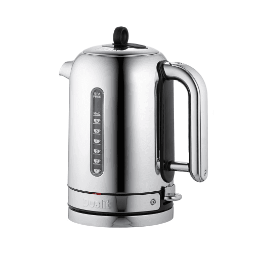 Image showing the Classic Kettle, 1.7 litre, Polished Stainless Steel With Black Panels product.