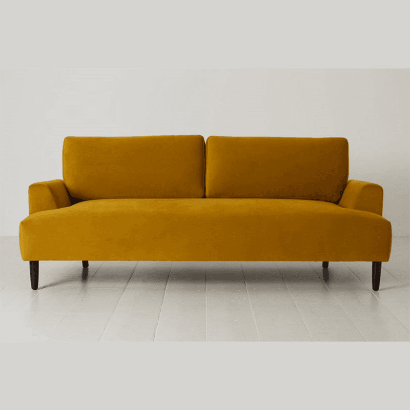 Model 05 3 Seater Velvet Sofa, Mustard