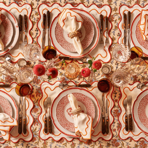 Image showing the Clementine Set of 4 Placemats, 36 x 45cm, Orange product.