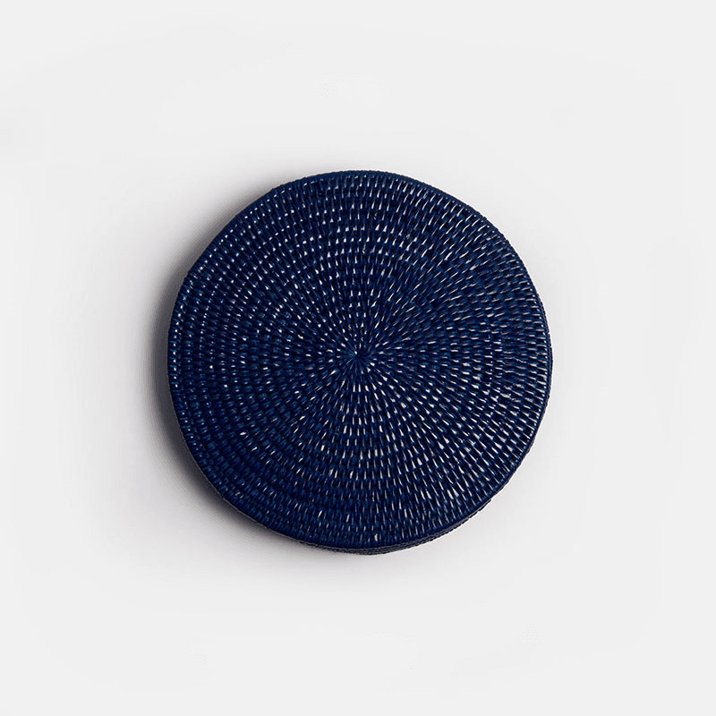 Latha Set of 4 Placemats, D27cm, Dark Blue