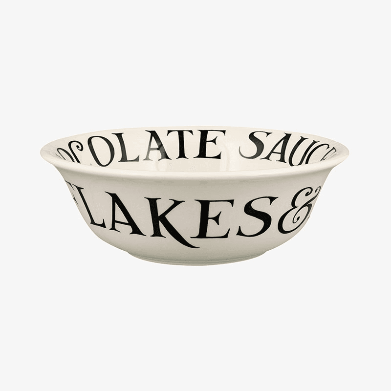 Black Toast Cereal Bowl, D16.5cm, Cream