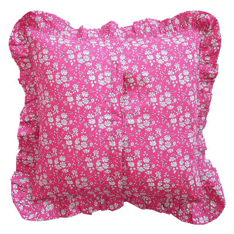 Betsy/Capel Fuchsia Ruffle Cushion, 40cm, Sage