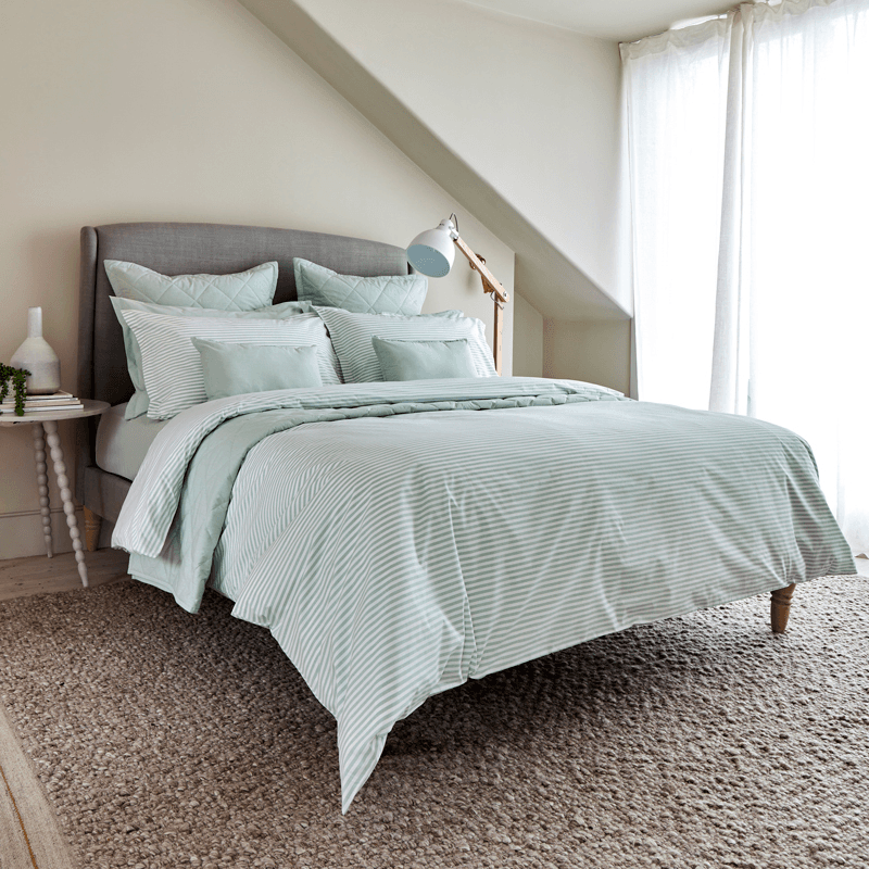 Lerwick Stripe Duvet Set, Super King, Green