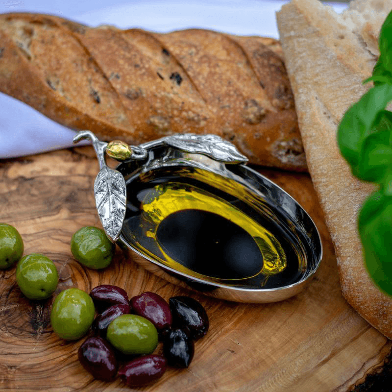 Olive Dipping Bowl, H4 x L14 x D9 cm, Silver