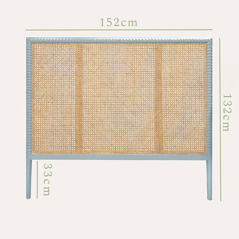 Pavillion King Size Wooden Headboard, Blue