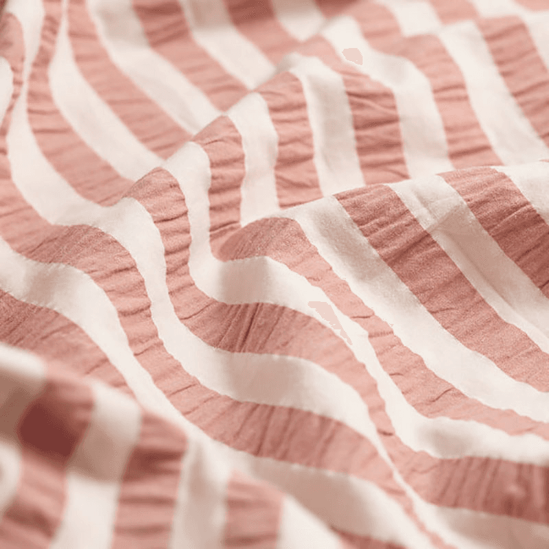 Seersucker Stripe Cotton Duvet Cover, King, Pink Clay