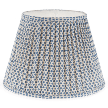Image showing the Lampshade, Gathered Bedwyn, Marden Cotton, Blue, 20cm product.