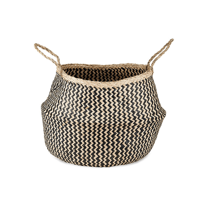 Ekuri Basket, Large, H40 x D40cm, Natural and Black