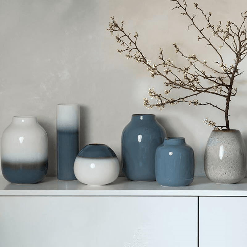 Lave Home Large Cylinder Vase, H25cm, Blue