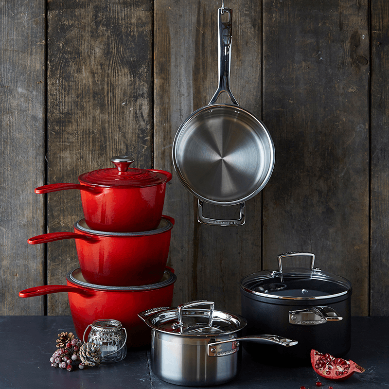 Signature Cast Iron Saucepan, 16cm, Cerise