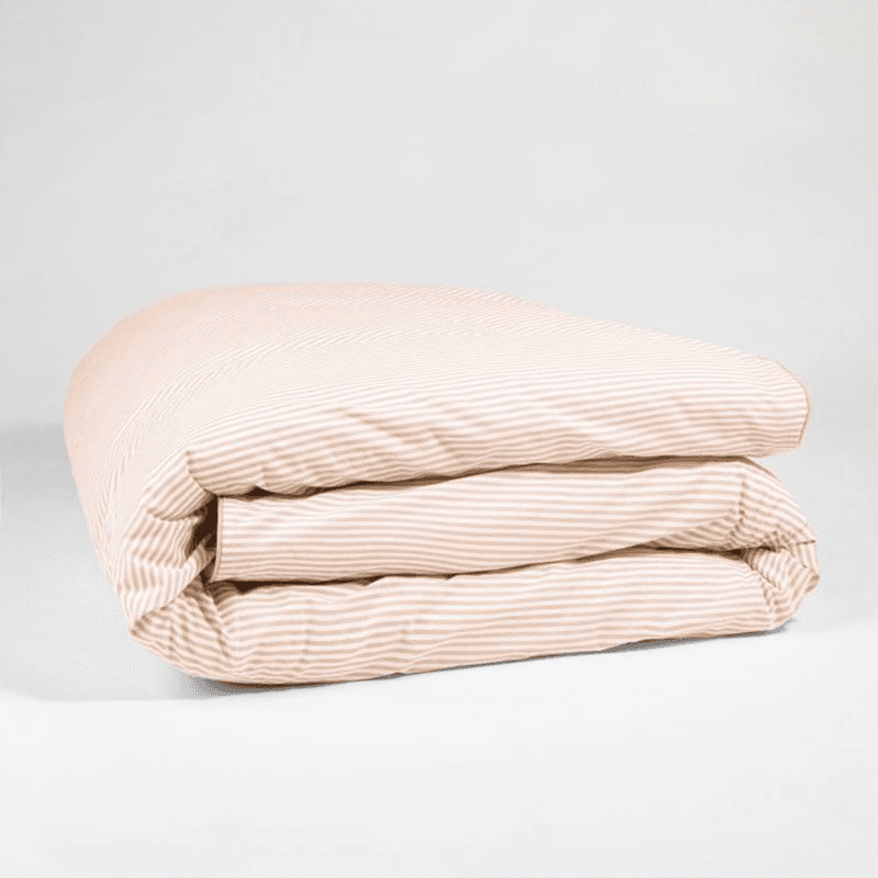 The Stripe 200 Thread Count Duvet Cover, King, Clay Pink