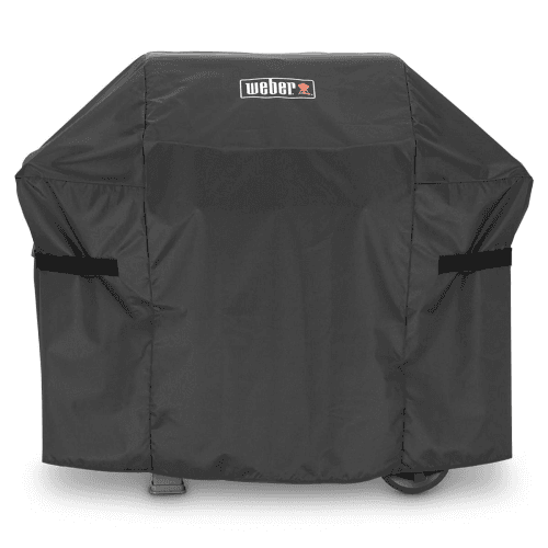 Image showing the Grill cover premium spirit II 300 - fits spirit II 300 & spirit EO-210/220 & all 300 series, H106.68 x W45.21 x D129.54cm, black product.
