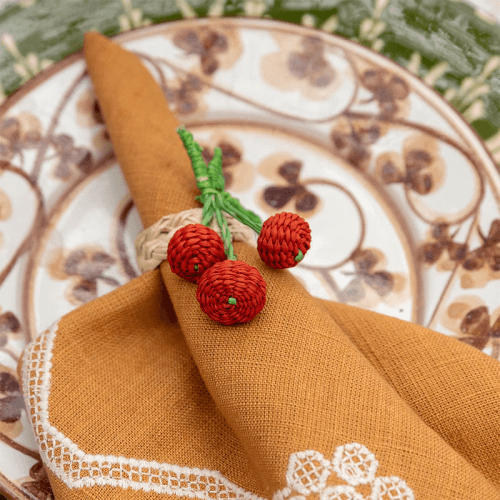 Image showing the Cherry Set of 4 Napkin Rings product.