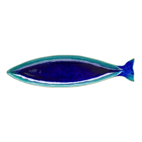 Image showing the Dori - Mackerel Large dish, 43cm, Atlantic Blue product.