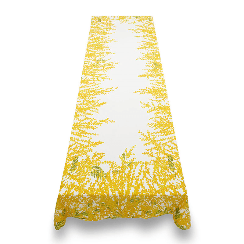 Mimose Linen Tablecloth, 250cm x 165cm, Yellow