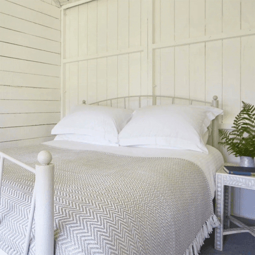 Image showing the Herringbone Blanket, 250cm x 130cm, Chinchilla product.