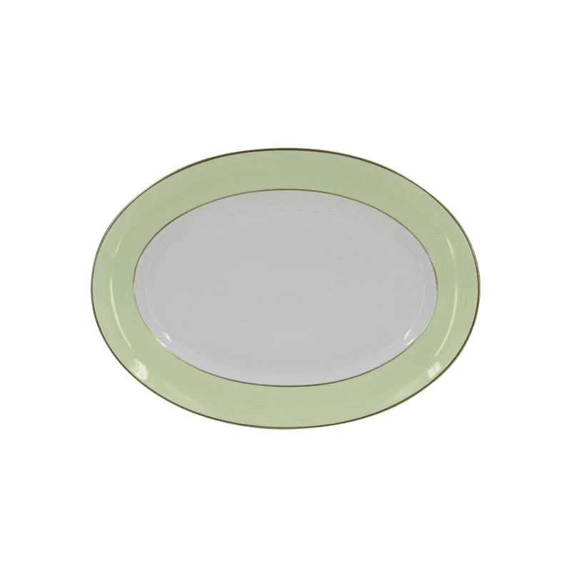 Sous Le Soleil Oval Platter, W31 x L42cm, Matt Gold Classic Pastel Green