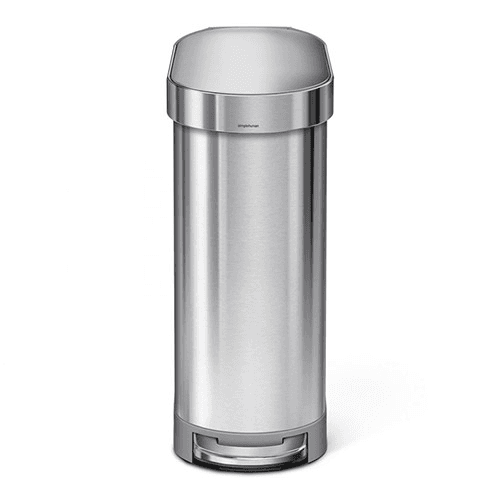Image showing the Slim pedal bin, H62cm - 45 litre, Brushed Stainless Steel product.