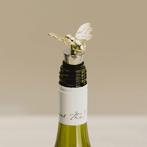 Image showing the Bee Bottle Stopper, H9.5cm, Gold product.