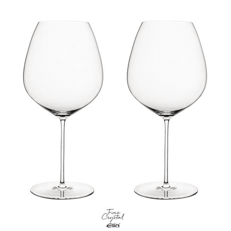 Siena Set of 2 Crystal Bordeaux Wine Glasses, 1.1L, Clear