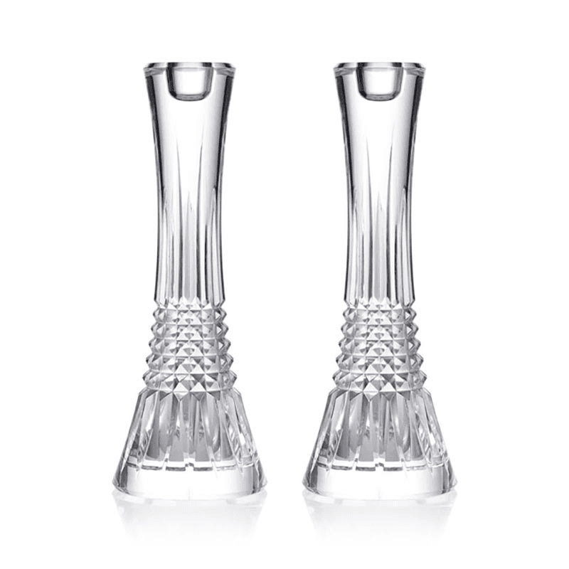 Lismore Diamond Set of 2 Candlesticks, 25cm, Clear
