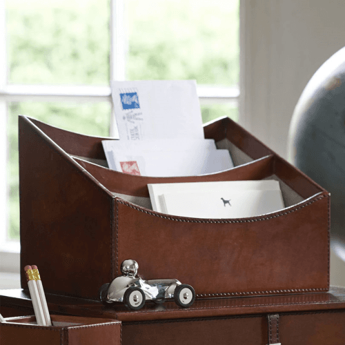 Image showing the Leather Letter Rack product.
