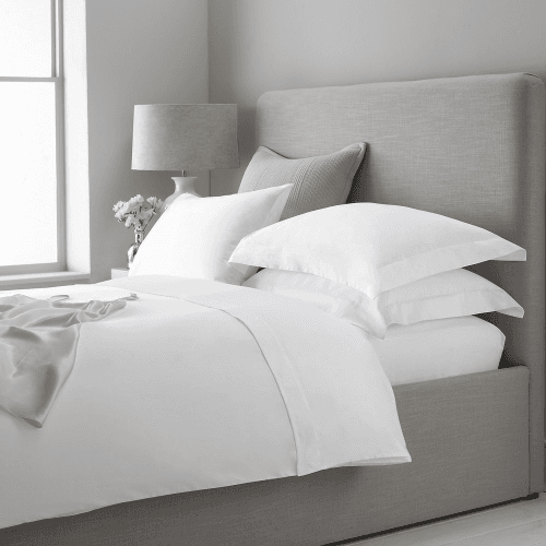 Image showing the 300 Thread Count Egyptian Cotton Sateen King deep fitted sheet, W150 x L200 x D34cm, White product.