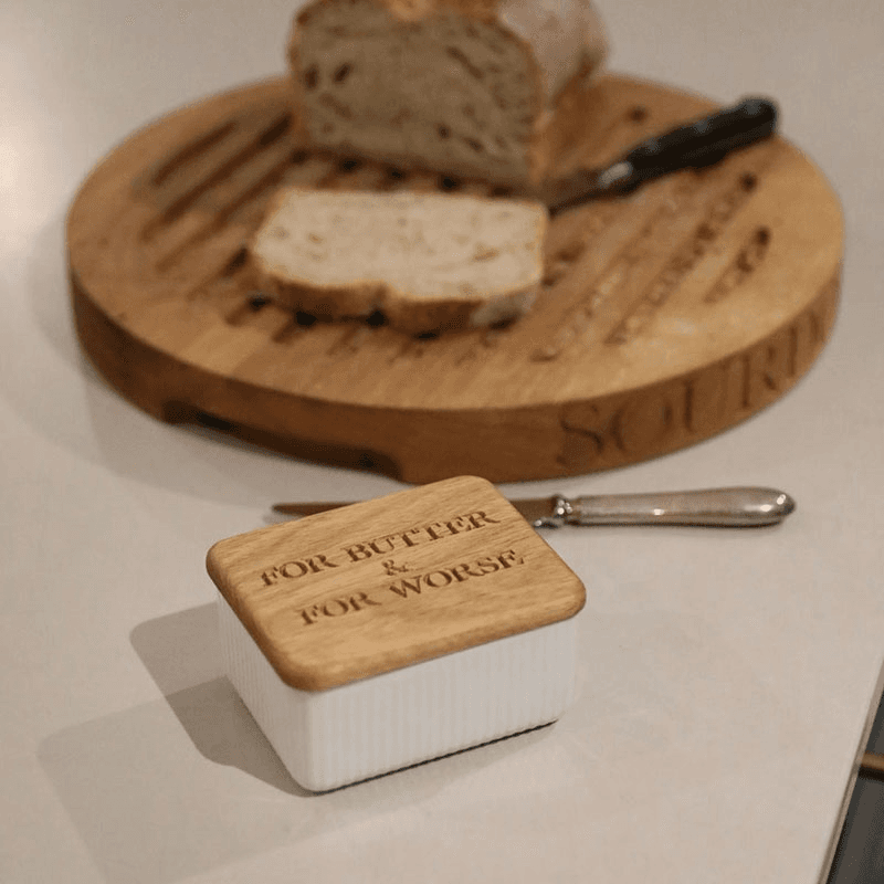 For Butter & For Worse Butter dish, 11.5 x 9.5 x 5cm, Oak