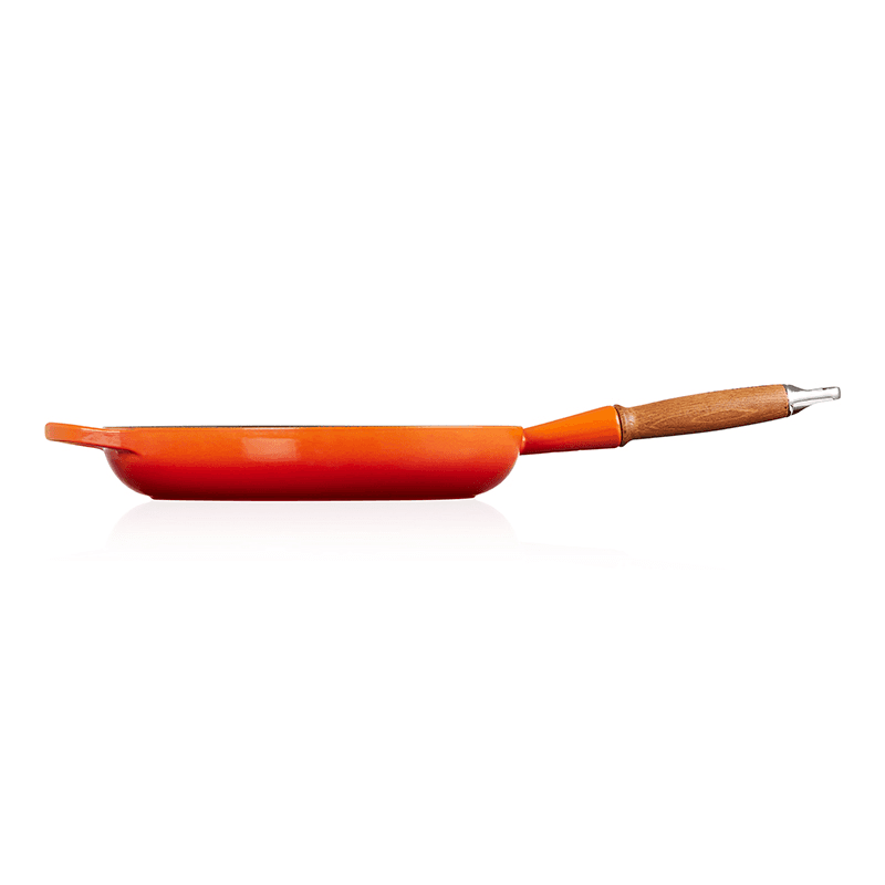 Signature Cast Iron Frying Pan with Wooden Handle, 28cm, Volcanic